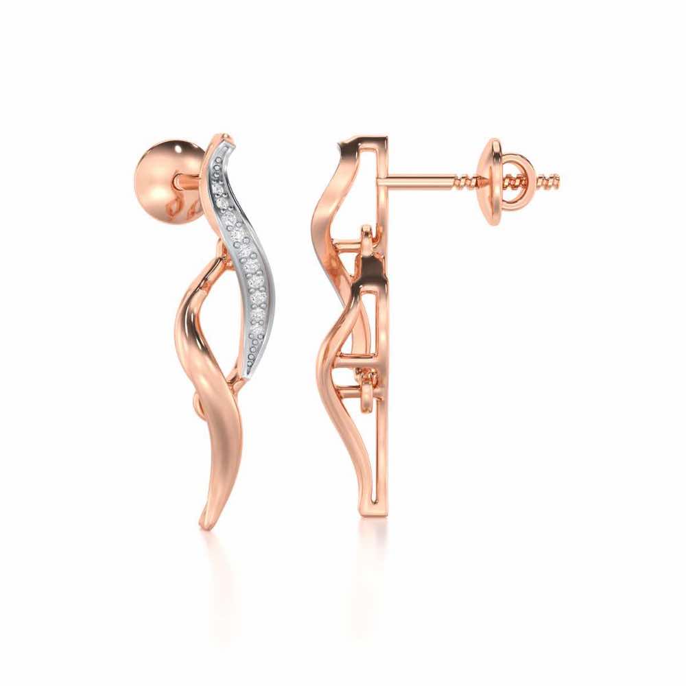 Tranquil Breeze Silver Earrings - Rose Gold - Image 4