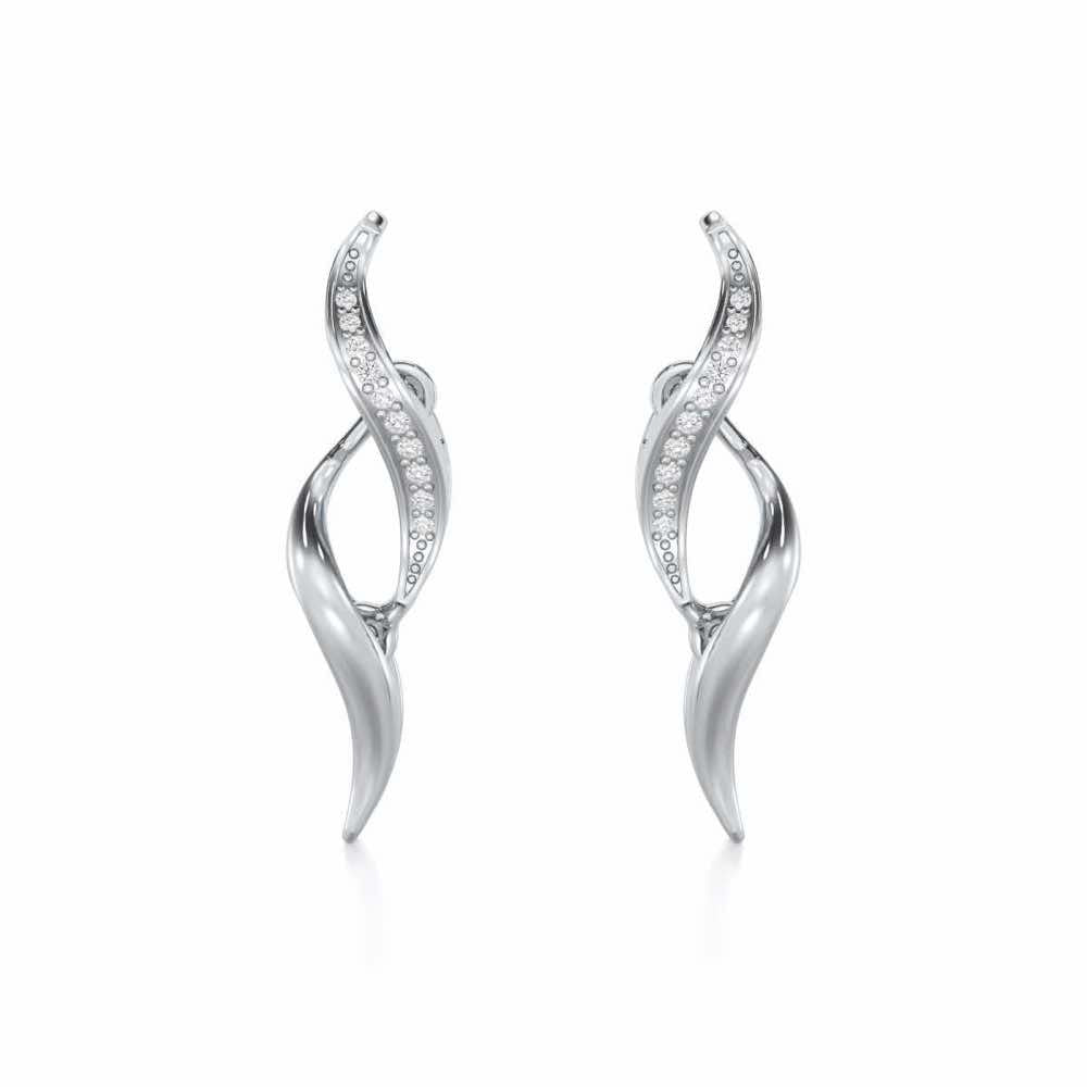 Tranquil Breeze Silver Earrings - White Gold - Image 1