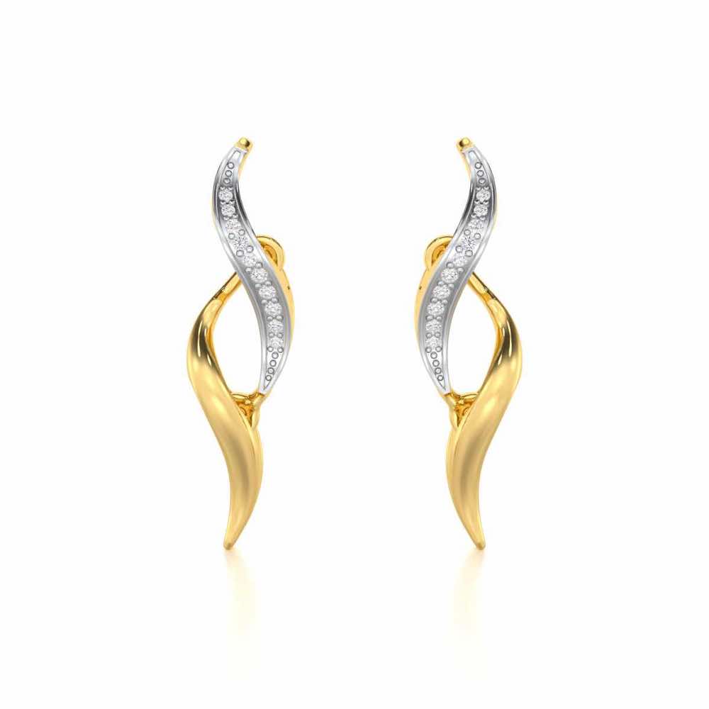 Tranquil Breeze Silver Earrings - Yellow Gold - Image 1
