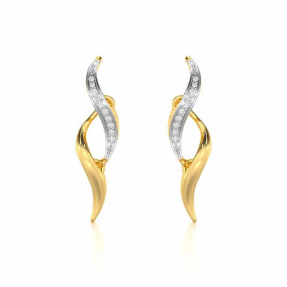 Tranquil Breeze Silver Earrings - Yellow Gold - Image 1