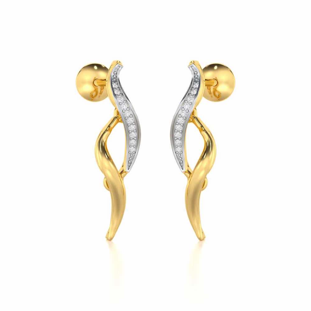 Tranquil Breeze Silver Earrings - Yellow Gold - Image 2