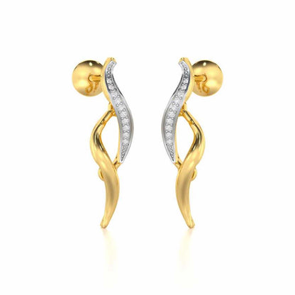 Tranquil Breeze Silver Earrings - Yellow Gold - Image 2