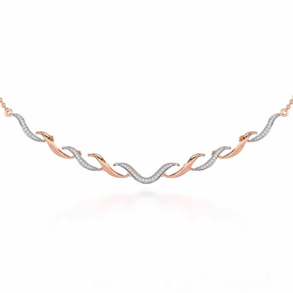Tranquil Breeze Silver Necklace - Rose Gold - Image 1