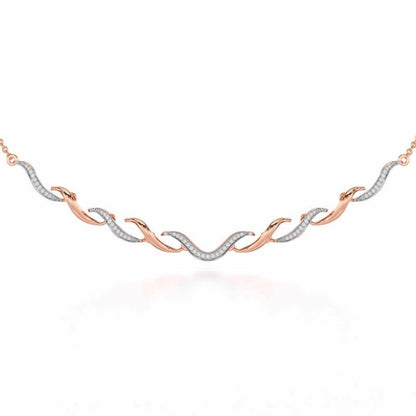 Tranquil Breeze Silver Necklace - Rose Gold - Image 1