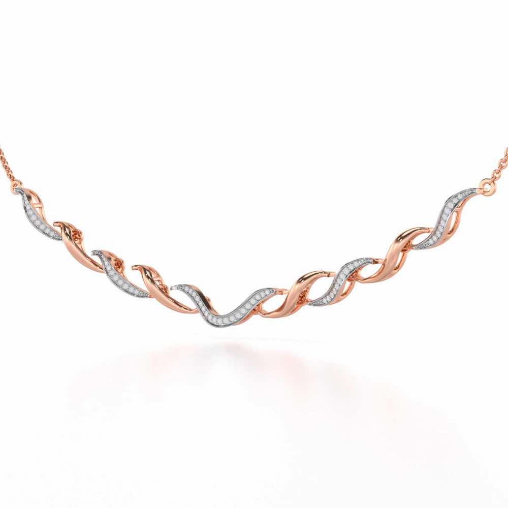 Tranquil Breeze Silver Necklace - Rose Gold - Image 2