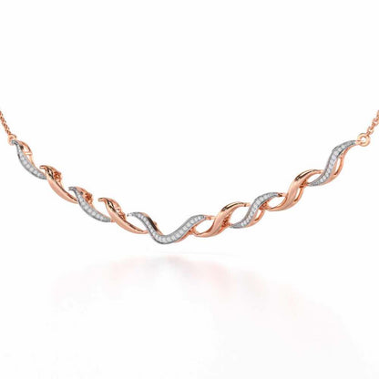 Tranquil Breeze Silver Necklace - Rose Gold - Image 2