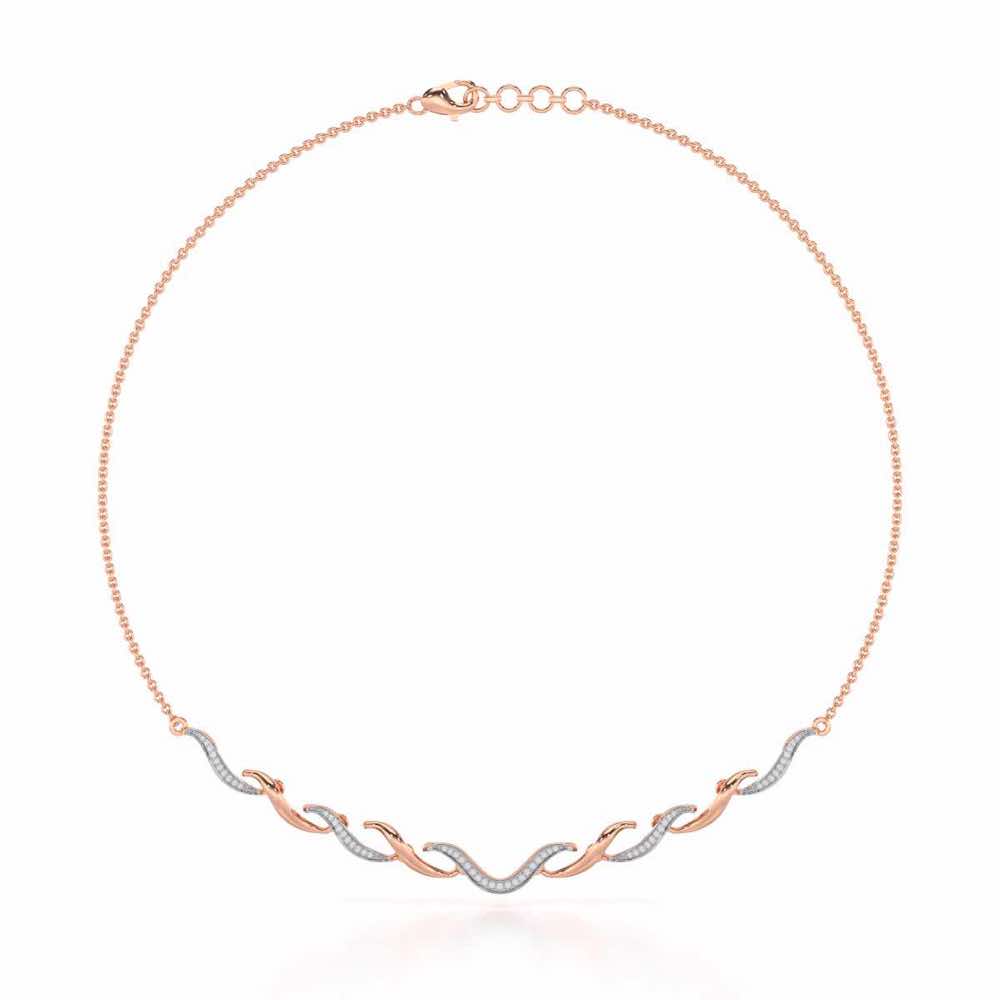 Tranquil Breeze Silver Necklace - Rose Gold - Image 3