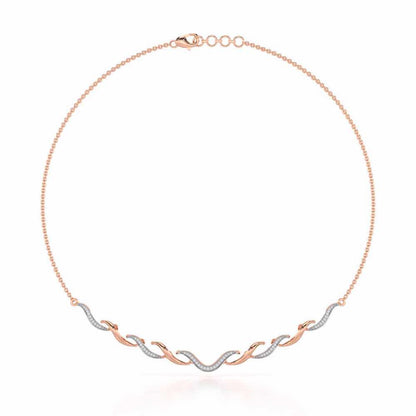 Tranquil Breeze Silver Necklace - Rose Gold - Image 3
