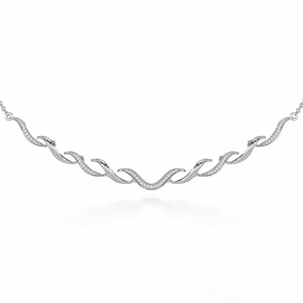 Tranquil Breeze Silver Necklace - White Gold - Image 1