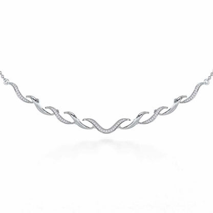 Tranquil Breeze Silver Necklace - White Gold - Image 1