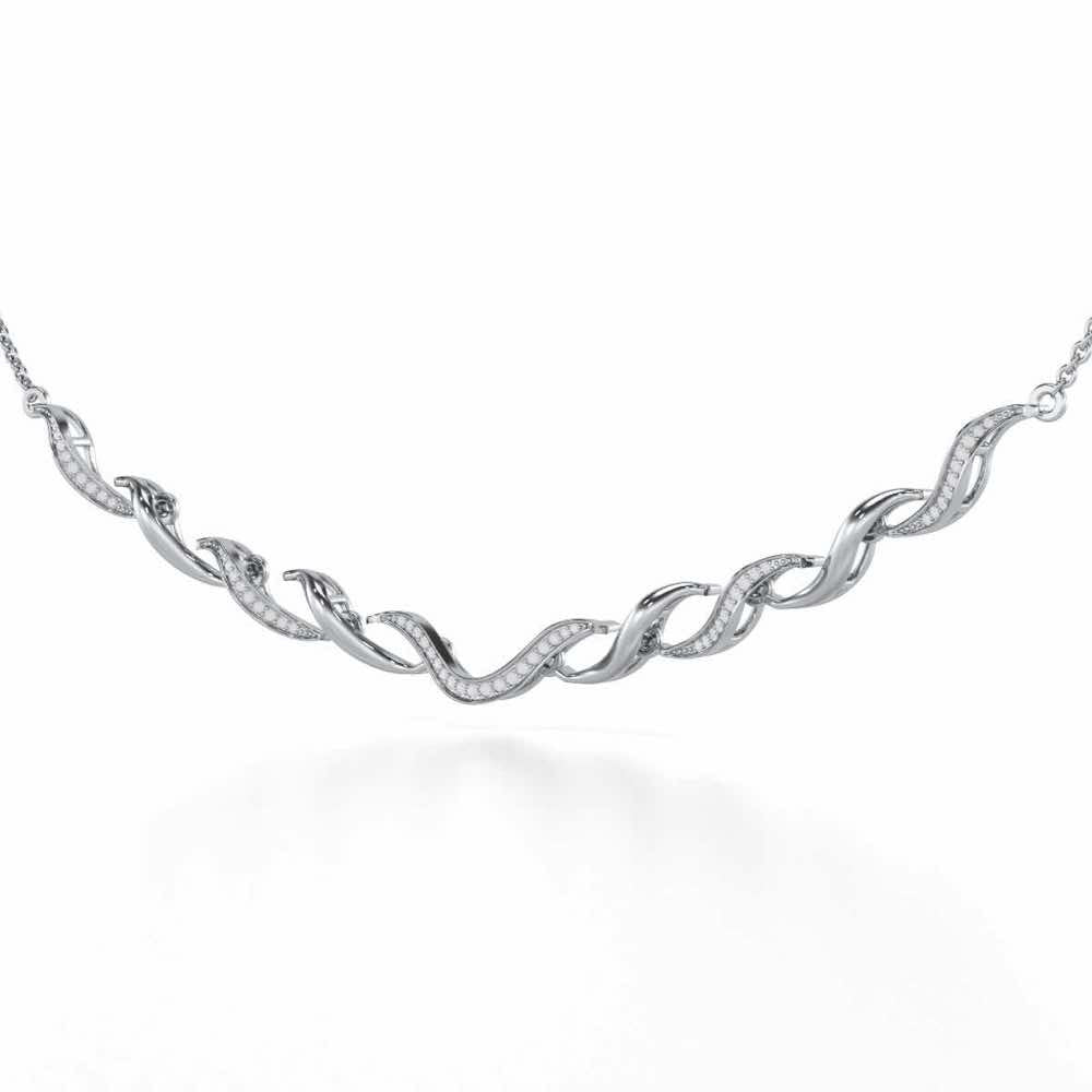 Tranquil Breeze Silver Necklace - White Gold - Image 2