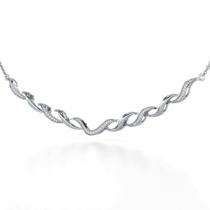 Tranquil Breeze Silver Necklace - White Gold - Image 2