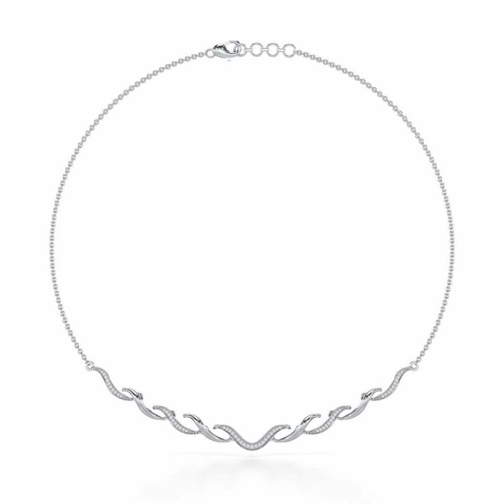 Tranquil Breeze Silver Necklace - White Gold - Image 3