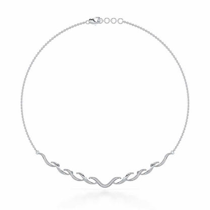 Tranquil Breeze Silver Necklace - White Gold - Image 3