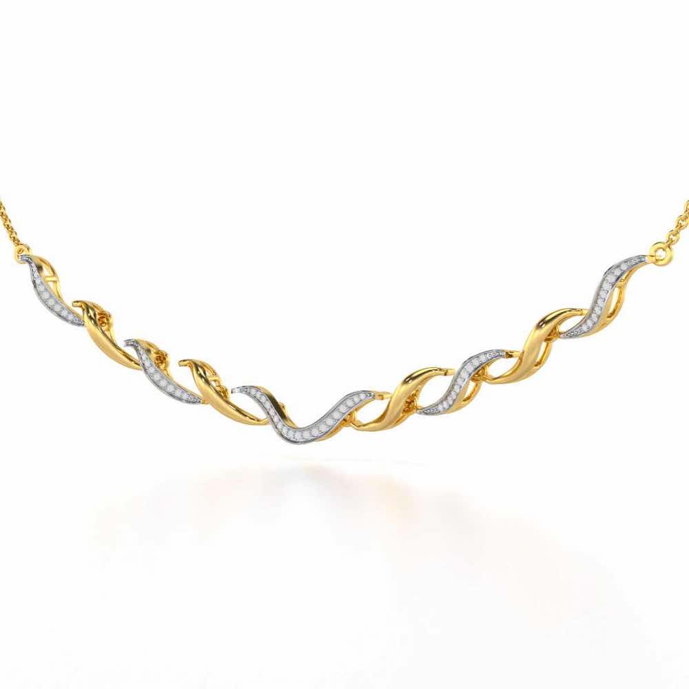Tranquil Breeze Silver Necklace - Yellow Gold - Image 2