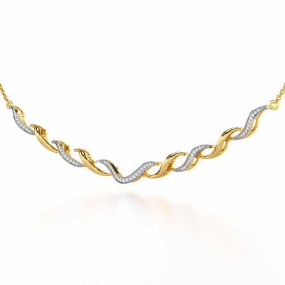Tranquil Breeze Silver Necklace - Yellow Gold - Image 2