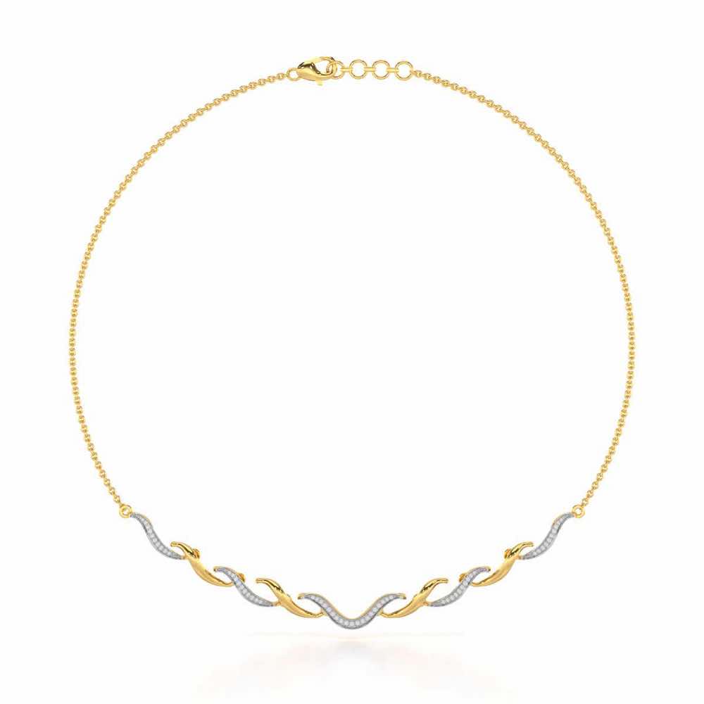 Tranquil Breeze Silver Necklace - Yellow Gold - Image 3