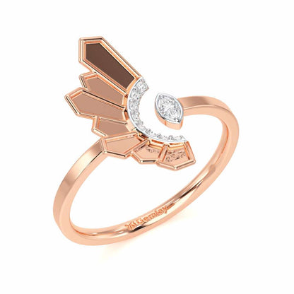 Tranquil Flame Silver Ring - Rose Gold - Image 1