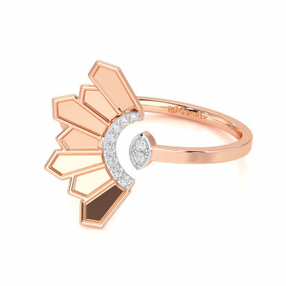 Tranquil Flame Silver Ring - Rose Gold - Image 2