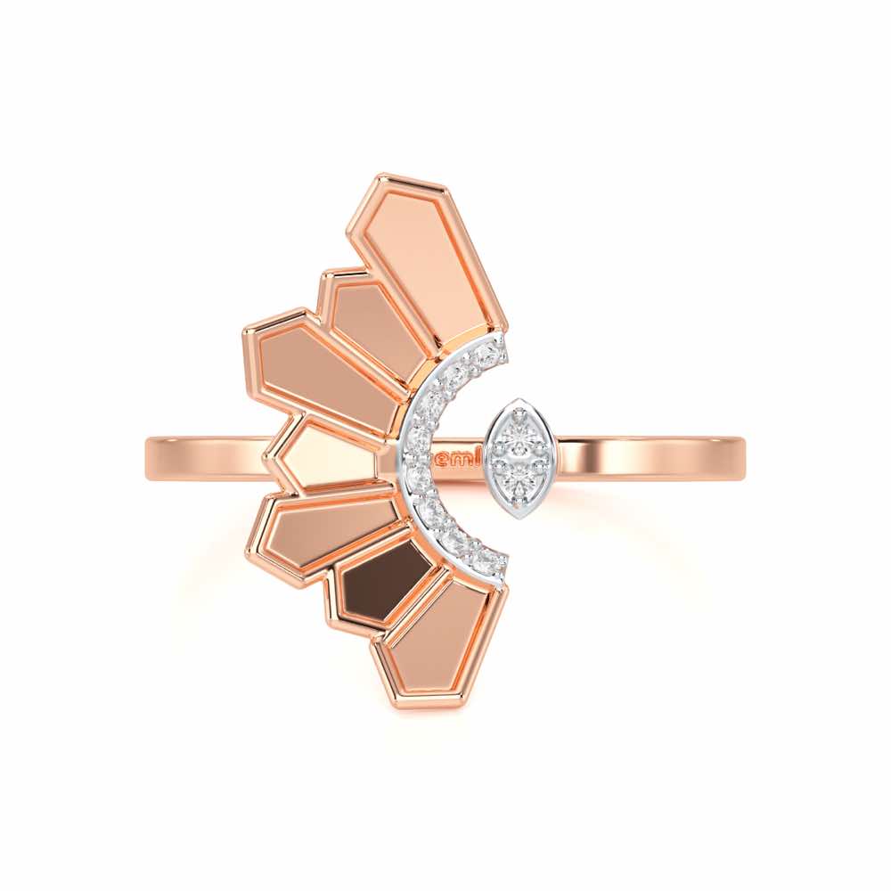 Tranquil Flame Silver Ring - Rose Gold - Image 4