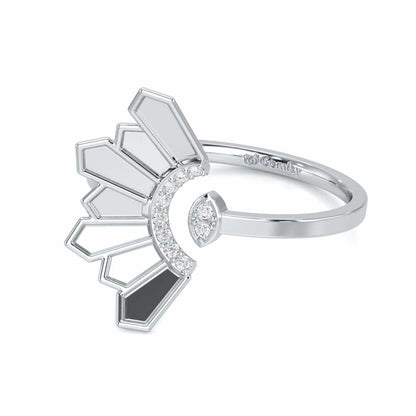 Tranquil Flame Silver Ring - White Gold - Image 2