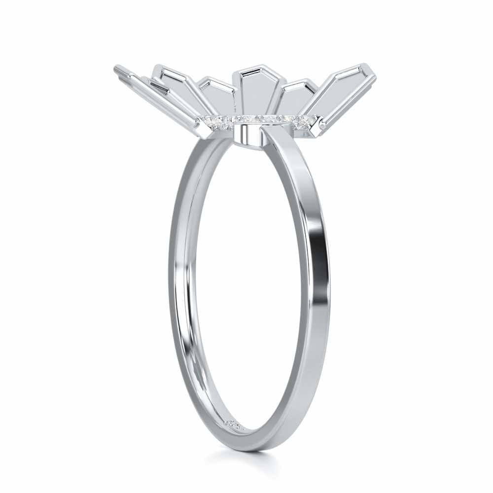 Tranquil Flame Silver Ring - White Gold - Image 3