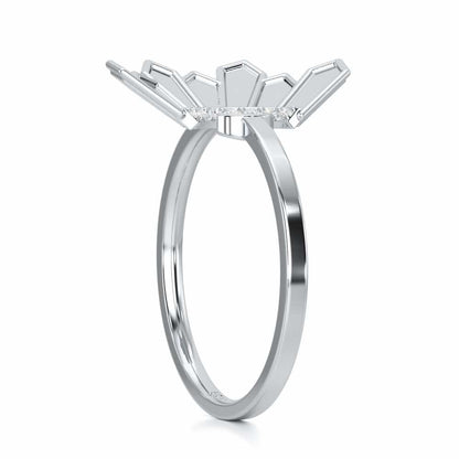 Tranquil Flame Silver Ring - White Gold - Image 3