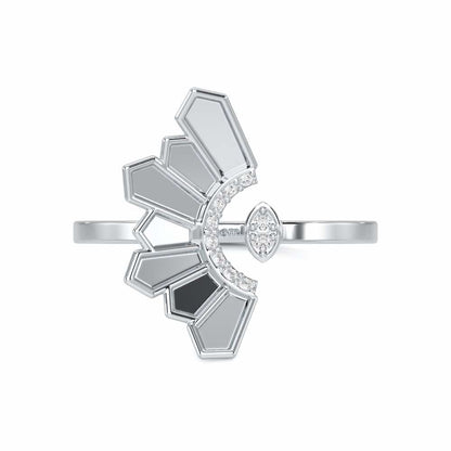 Tranquil Flame Silver Ring - White Gold - Image 4