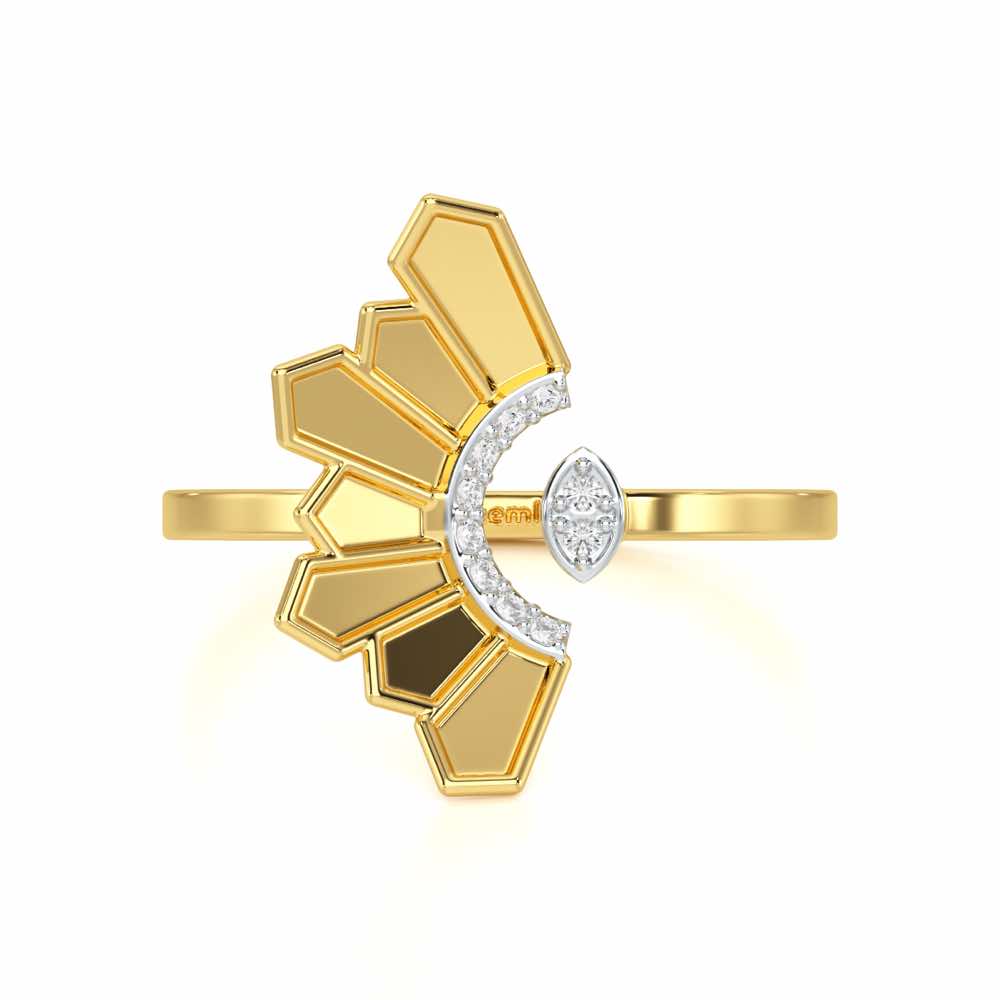 Tranquil Flame Silver Ring - Yellow Gold - Image 4