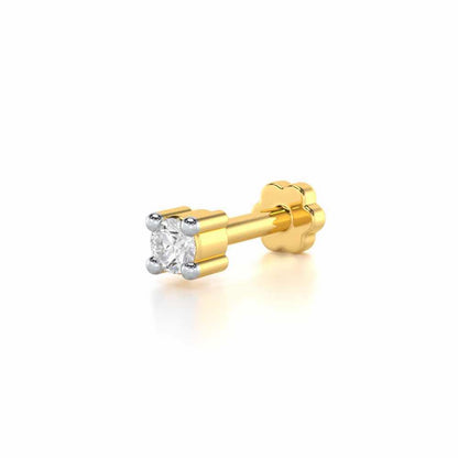 Tranquil Gleam Silver Nosepin - Yellow Gold - Image 2