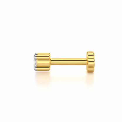 Tranquil Gleam Silver Nosepin - Yellow Gold - Image 3