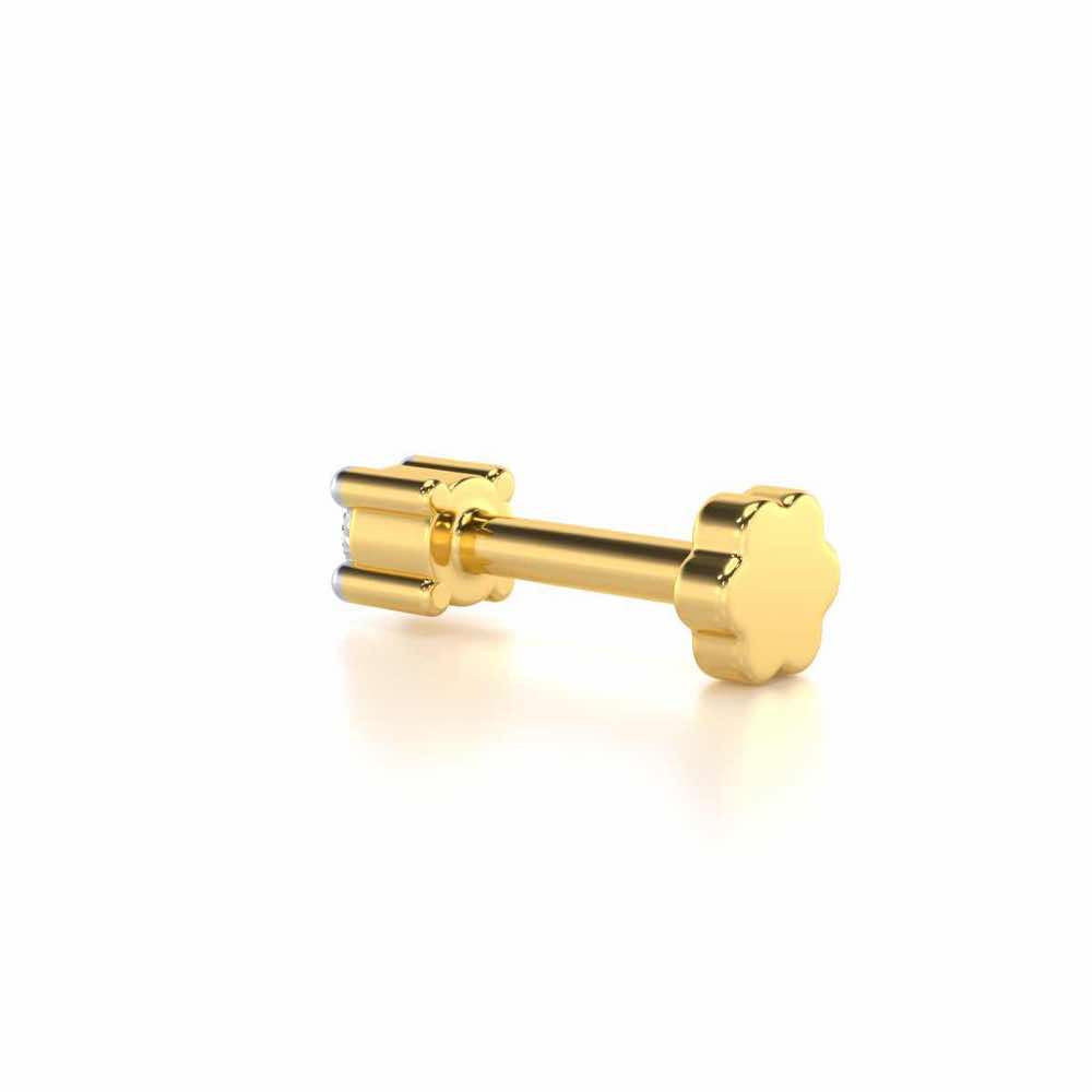 Tranquil Gleam Silver Nosepin - Yellow Gold - Image 4