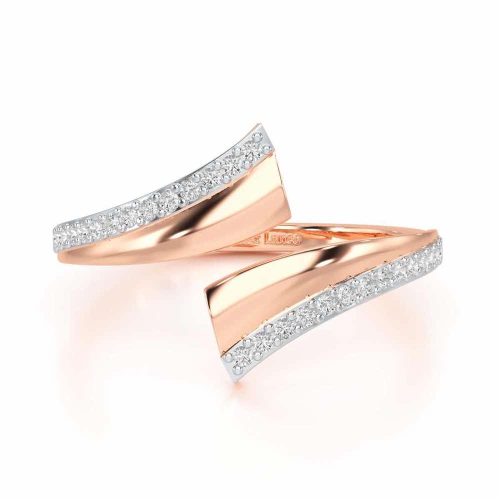Tranquil Wave Silver Ring - Rose Gold - Image 4