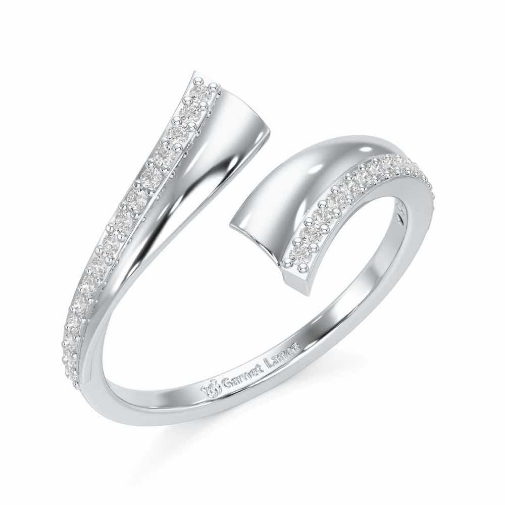 Tranquil Wave Silver Ring - White Gold - Image 1