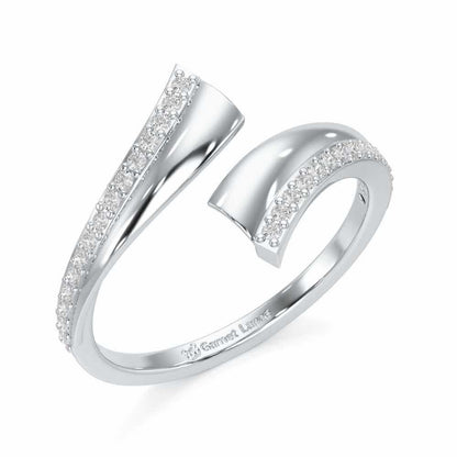 Tranquil Wave Silver Ring - White Gold - Image 1
