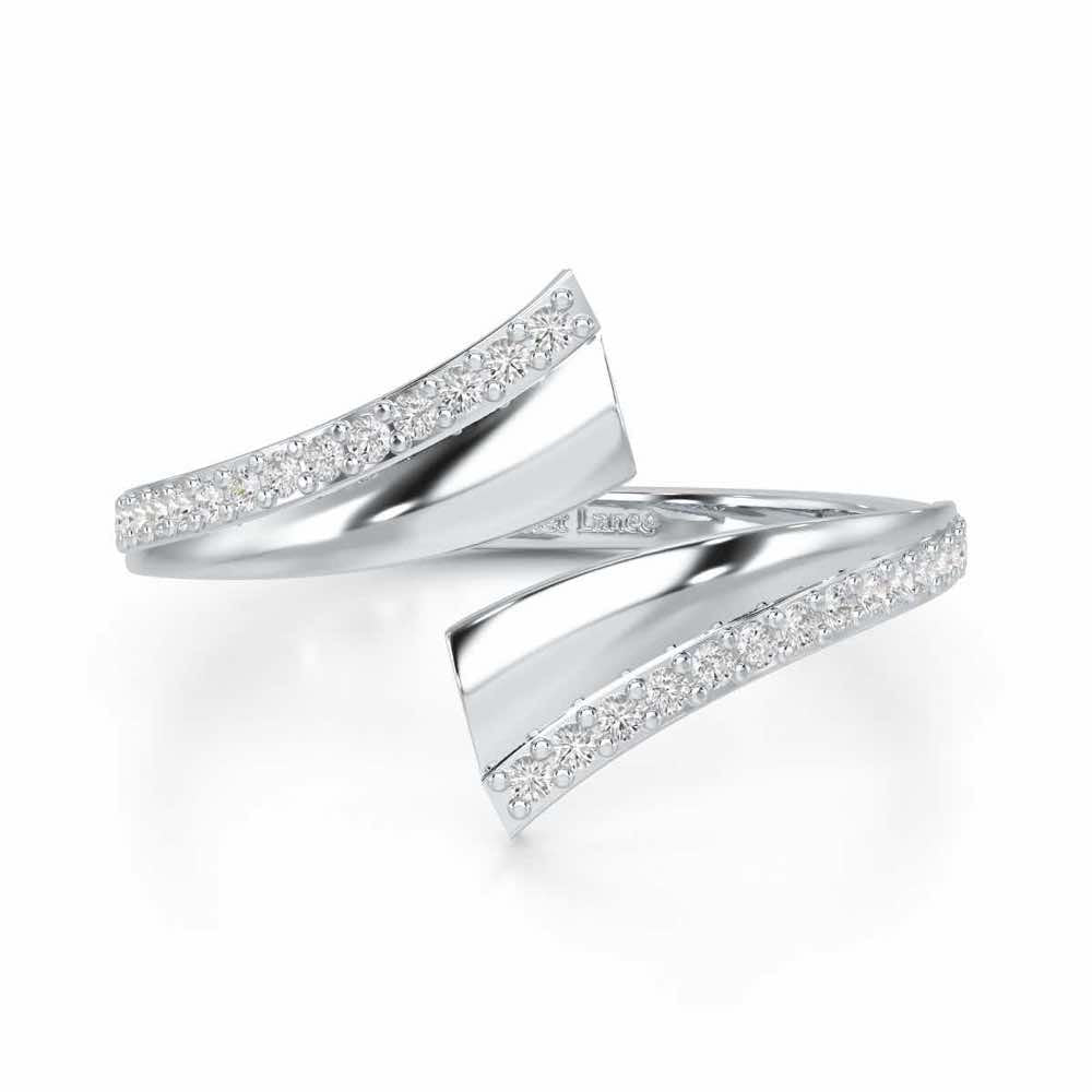 Tranquil Wave Silver Ring - White Gold - Image 4