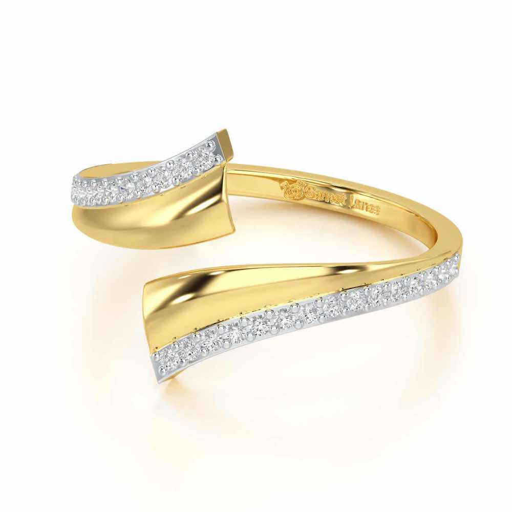 Tranquil Wave Silver Ring - Yellow Gold - Image 2