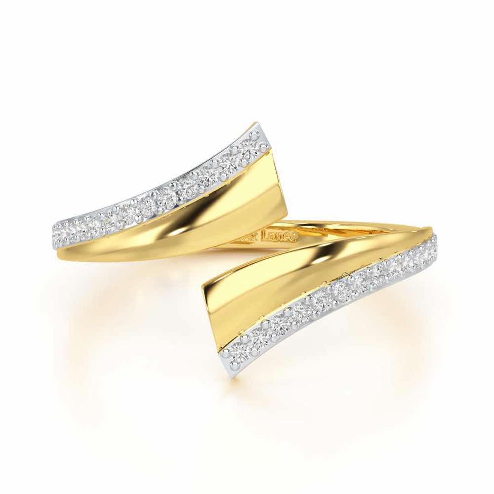 Tranquil Wave Silver Ring - Yellow Gold - Image 4