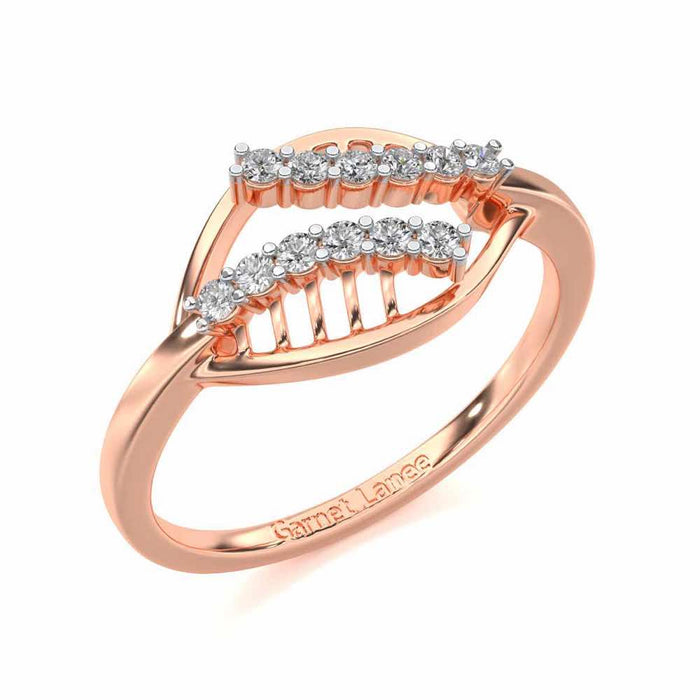 Trapeze Lattice Silver Ring - Rose Gold - Image 1