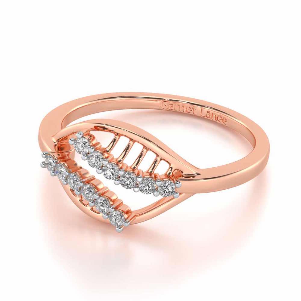 Trapeze Lattice Silver Ring - Rose Gold - Image 2