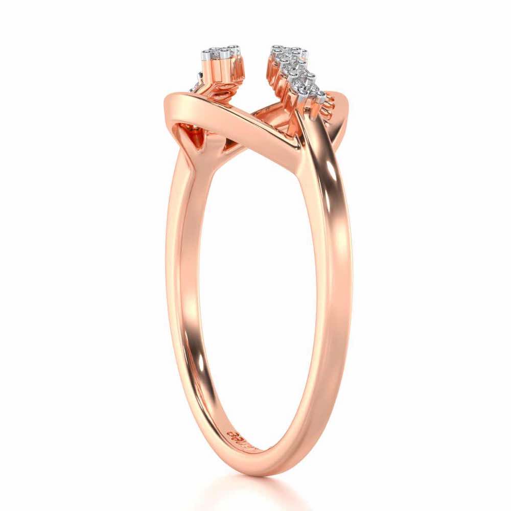 Trapeze Lattice Silver Ring - Rose Gold - Image 3