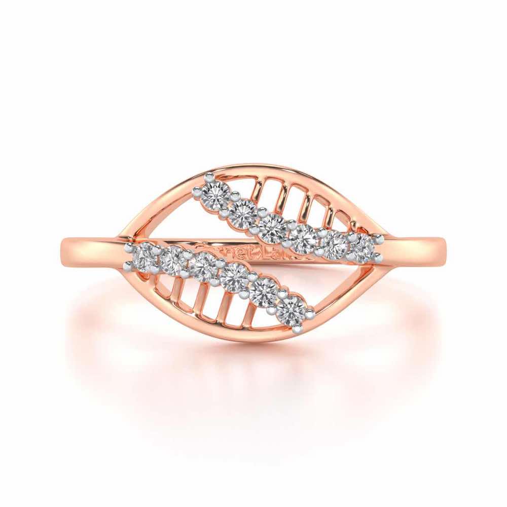 Trapeze Lattice Silver Ring - Rose Gold - Image 4