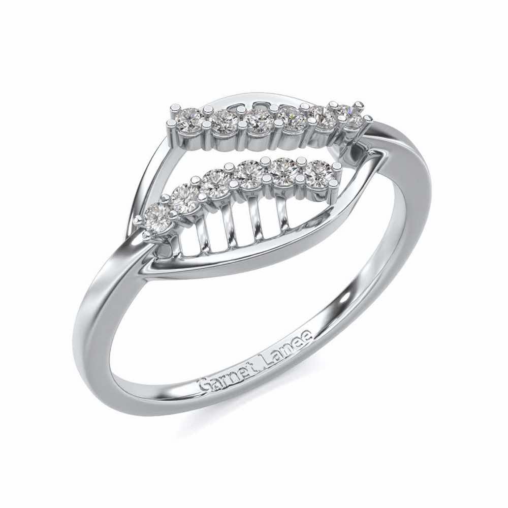 Trapeze Lattice Silver Ring - White Gold - Image 1