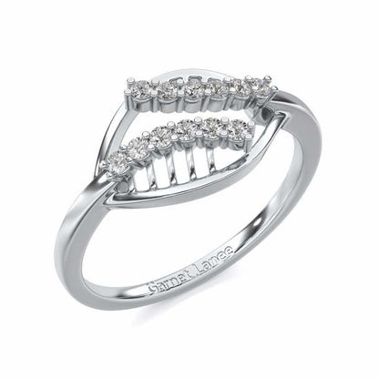 Trapeze Lattice Silver Ring - White Gold - Image 1