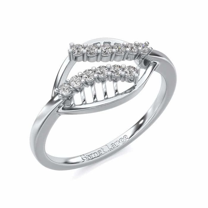 Trapeze Lattice Silver Ring - White Gold - Image 1