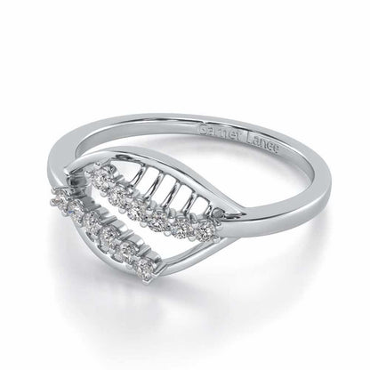 Trapeze Lattice Silver Ring - White Gold - Image 2