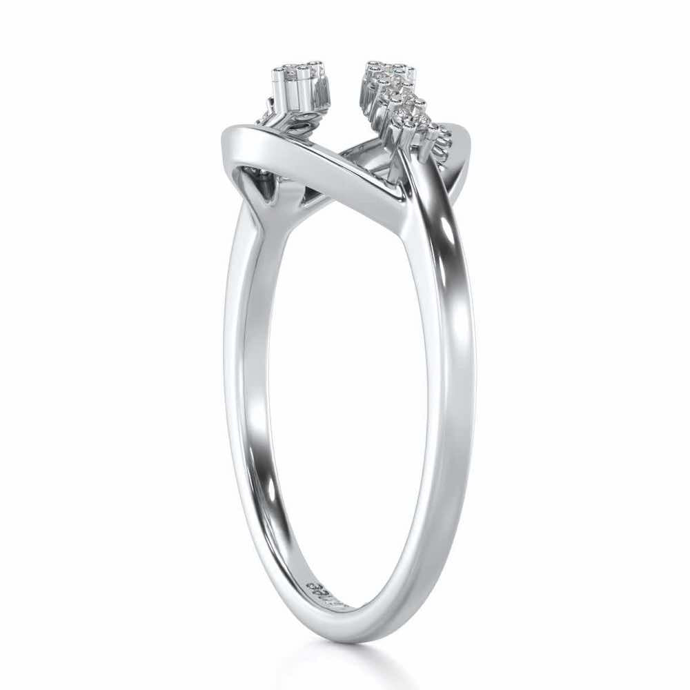 Trapeze Lattice Silver Ring - White Gold - Image 3