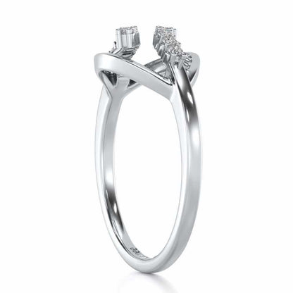 Trapeze Lattice Silver Ring - White Gold - Image 3