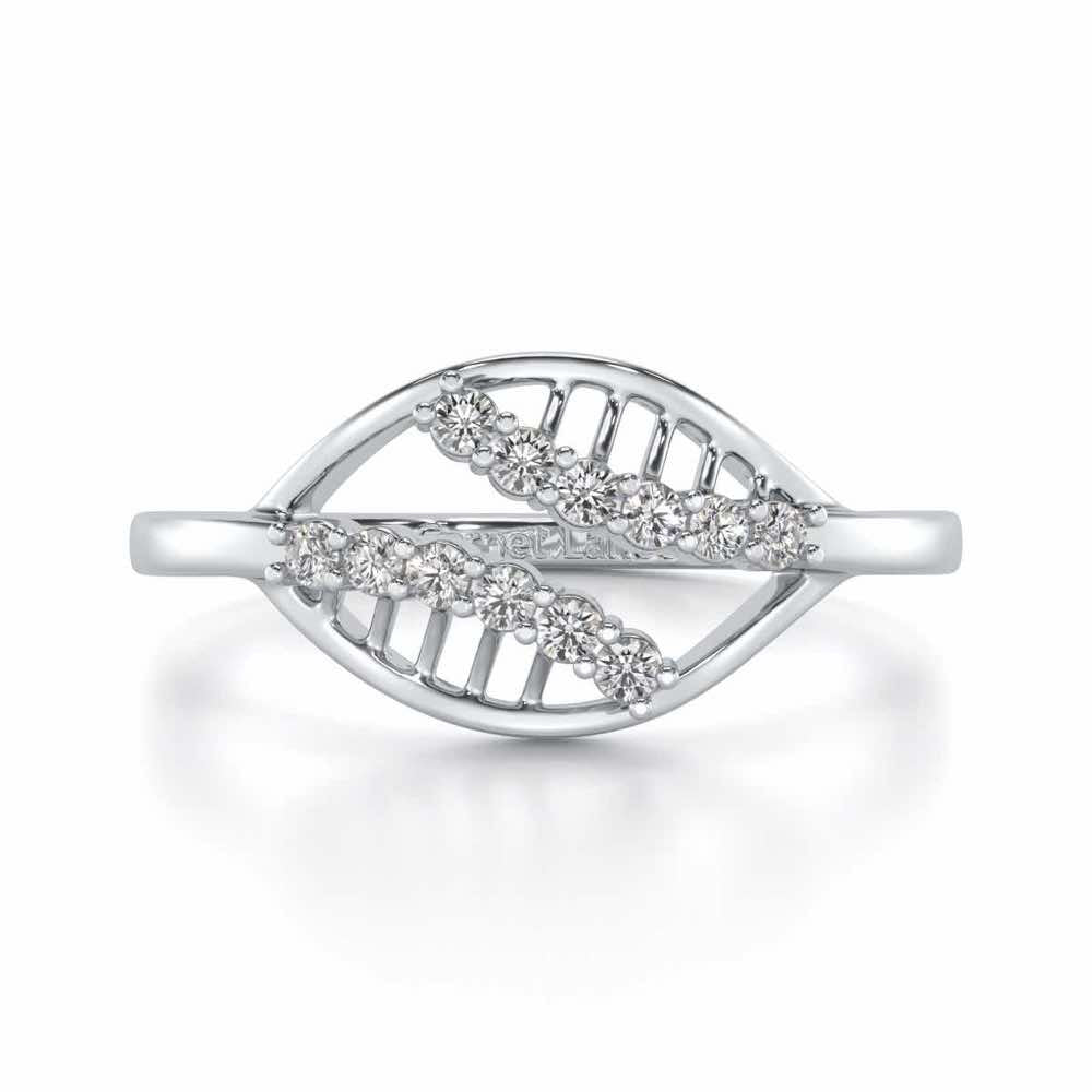 Trapeze Lattice Silver Ring - White Gold - Image 4