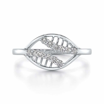 Trapeze Lattice Silver Ring - White Gold - Image 4